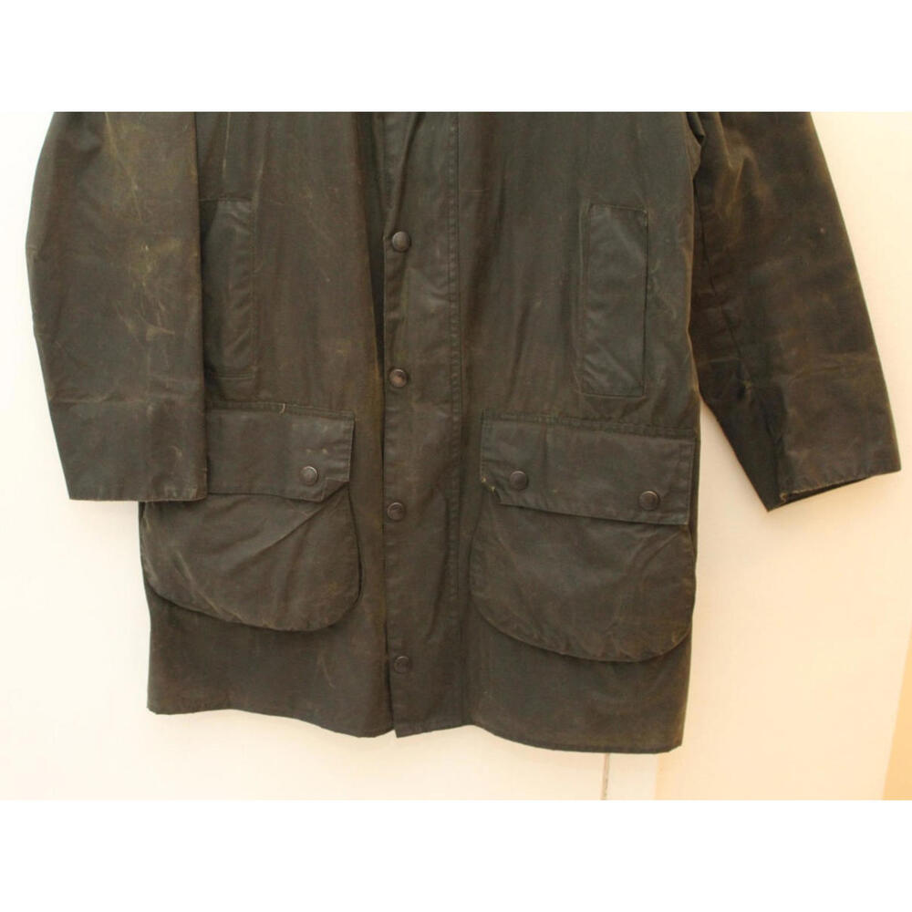 Barbour Vintage A200 Border Wax Jacket C38 Small Sage Green Country England - Picture 4 of 15